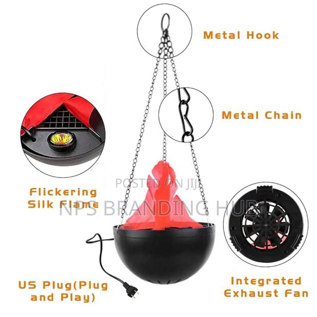 Hanging Chain Fireplace Decor 20cm Hemisphere Pot Shape P.O - thumbnail 4