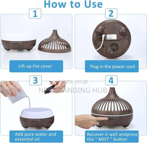 Big Pot 450ml Aroma Diffuser Humidifier 2 Wooden P.O - thumbnail 5