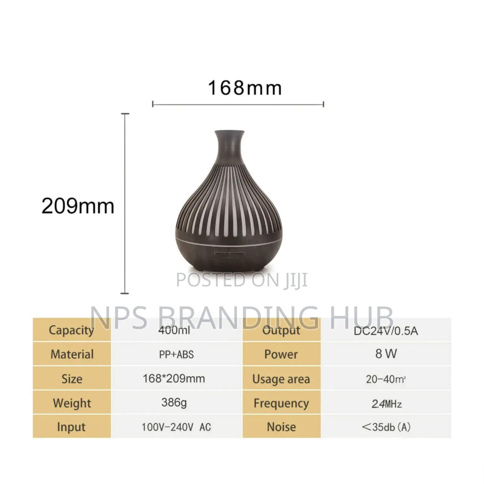 Big Pot 450ml Aroma Diffuser Humidifier 2 Wooden P.O