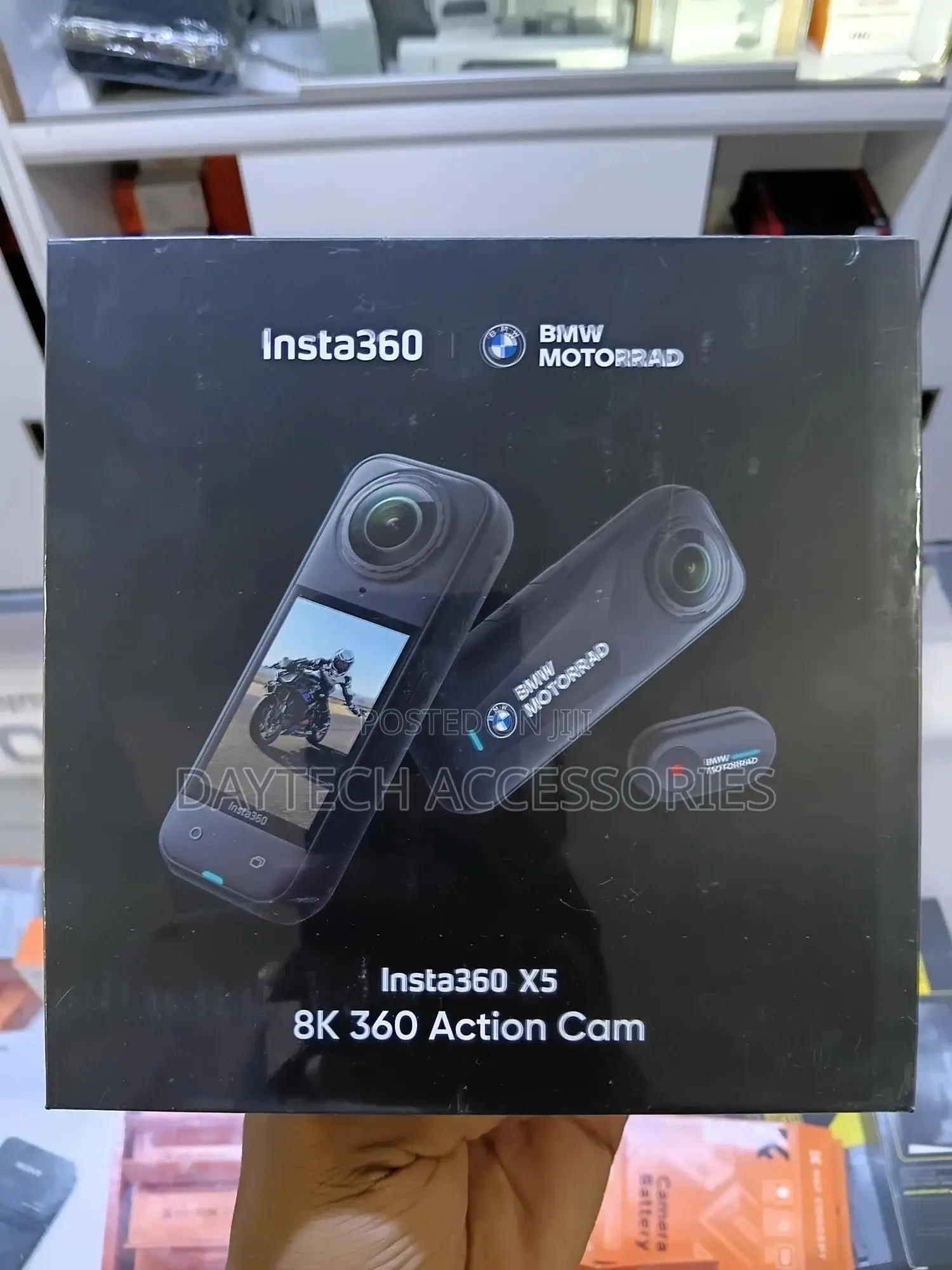 The Insta360 X5 BMW Motorrad Edition Action Camera.