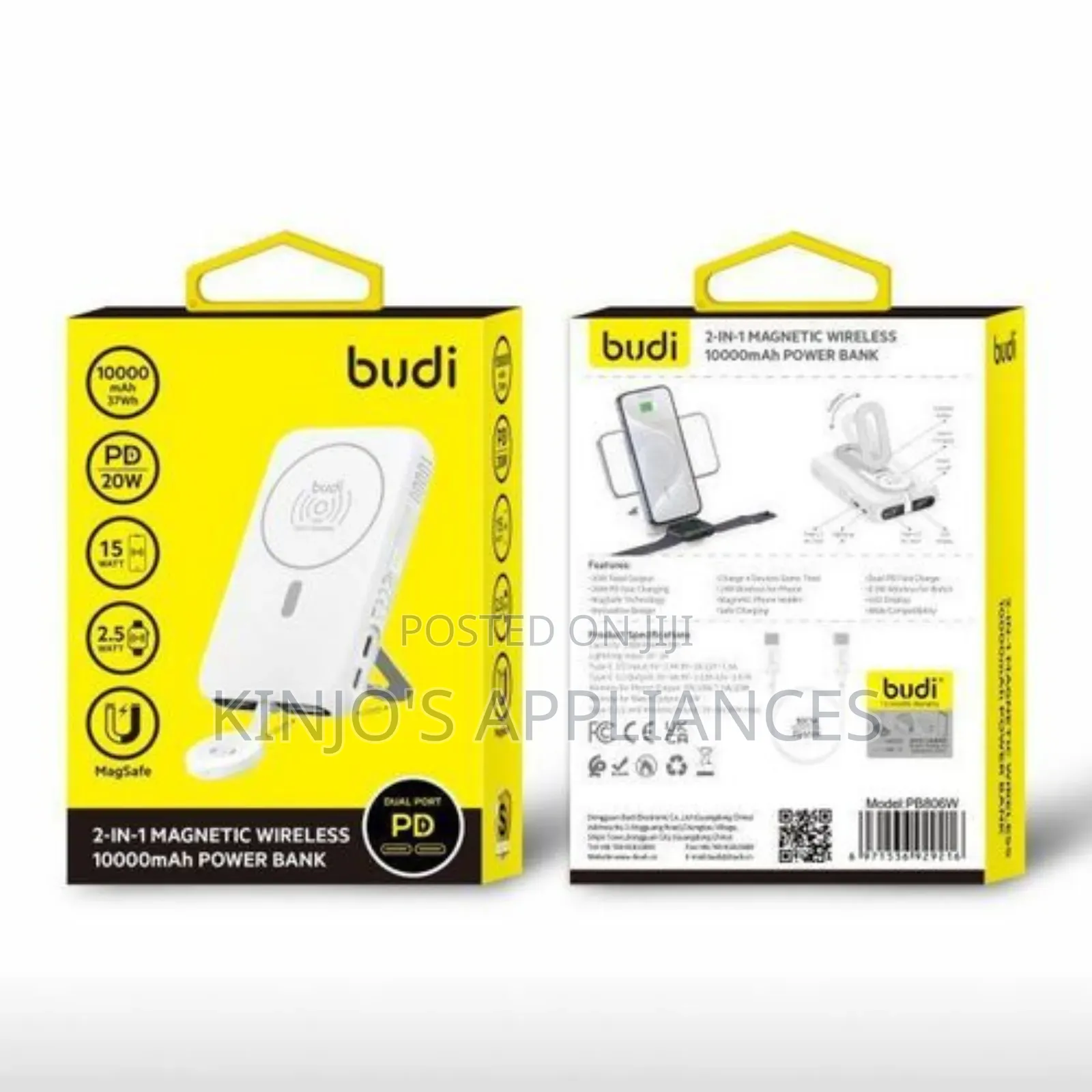 Budi Pb809w *22.5w 10000mah* 1 For 3 *Magnetic Wireles Power Bank