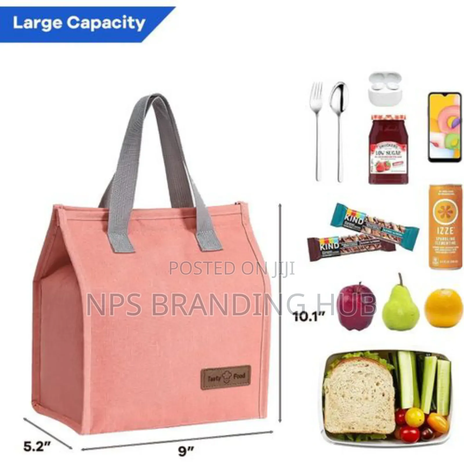 Insulated Tote Lunch Bag 25.5*22.5*13cm Material: Oxford Zn