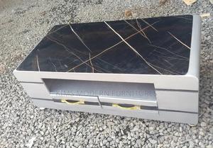 Modern Marble Top Coffee Table Gray With Drawers - thumbnail 2