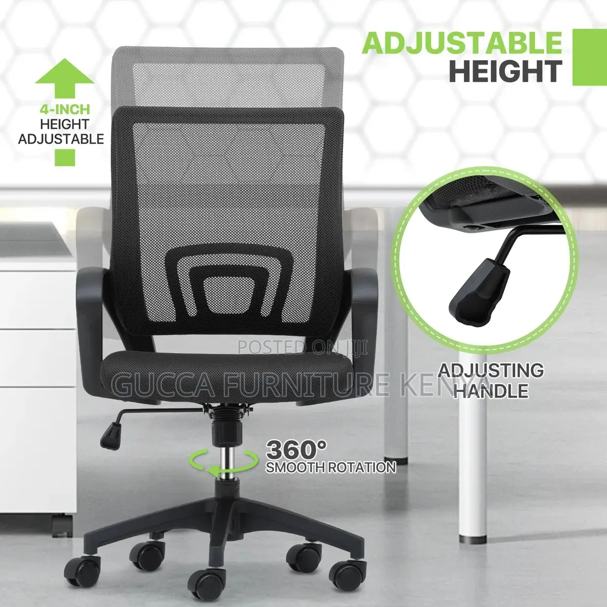 Mid-back Mesh Swivel Clerical Office Chair