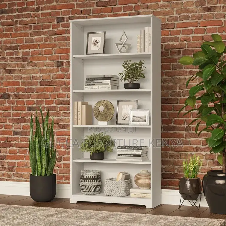 Customized 5-tier Wooden Shelving Bookshelf