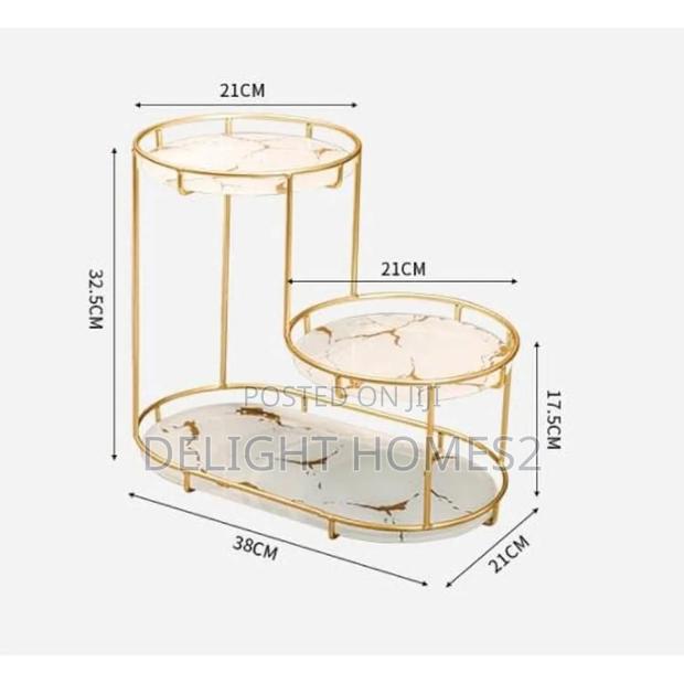 3 Level Gold Frame Marble Tray Organizer Rack-Pa - thumbnail 2