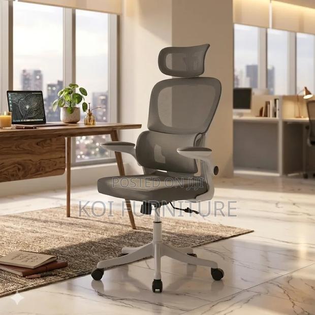 Office Chair; Ergonomic High Back Fabric Executive Office Seat