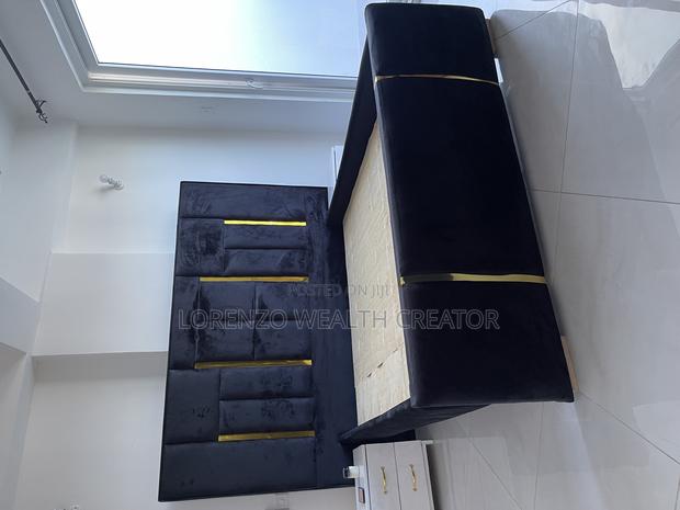 Modern Black Bed Frame With Mattress 5 by 6 Oversized - thumbnail 3