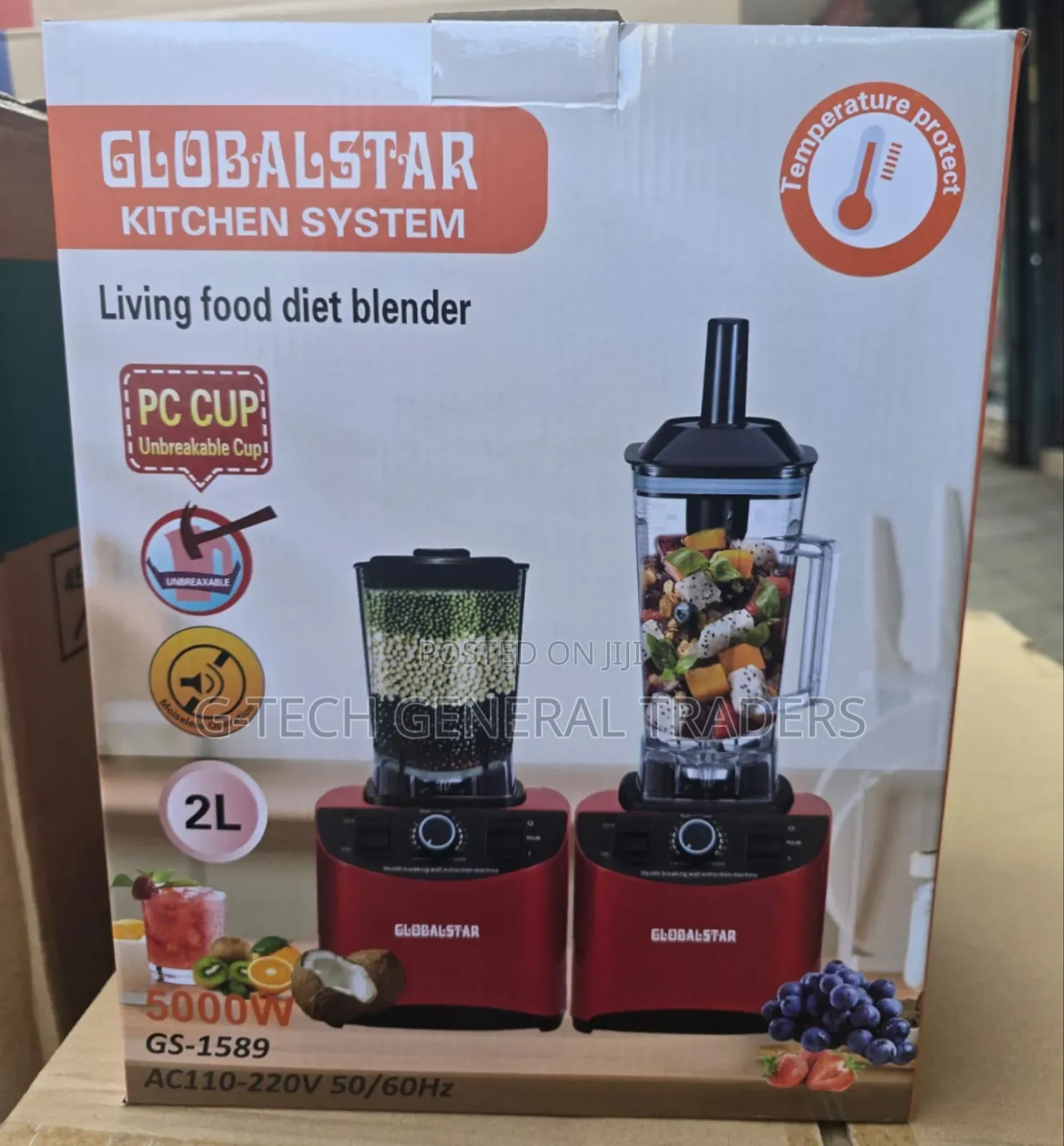 Globalstar 2in1 Heavy Duty Commercial Blender With Grinder