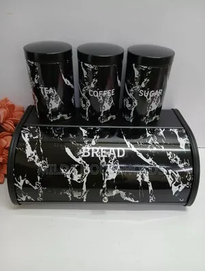 Unique and Elegant Bread Storage Bin With 3pcs Canisters