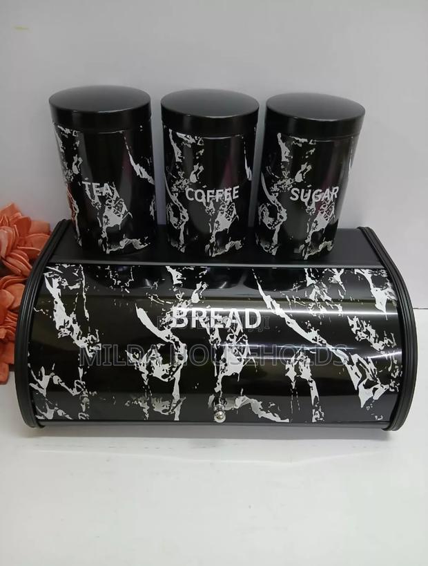 Unique and Elegant Bread Storage Bin With 3pcs Canisters