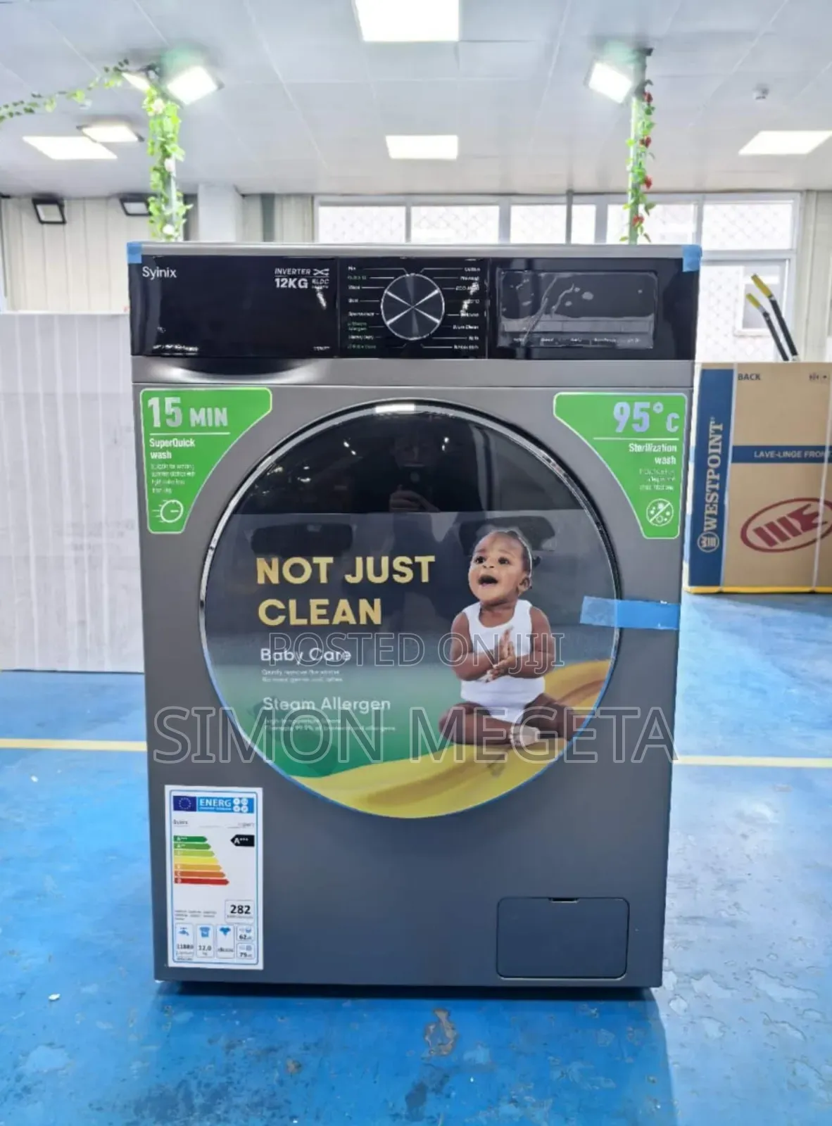 Syinix Front Load Washing Machine 12kg Wash And Spin Low Energy