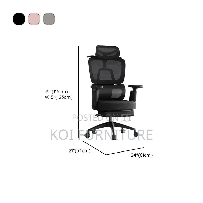 Office Chair; Ergonomic High Back Swivel Chair With Footrest