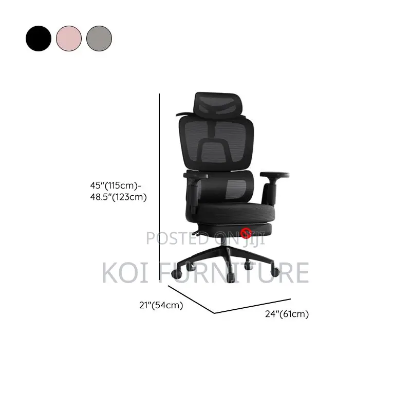 Office Chair; Ergonomic High Back Swivel Chair With Footrest