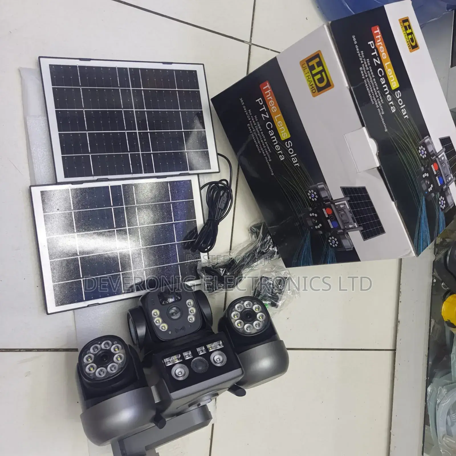 Tripple Lens Solar Cameras CCTV Camera