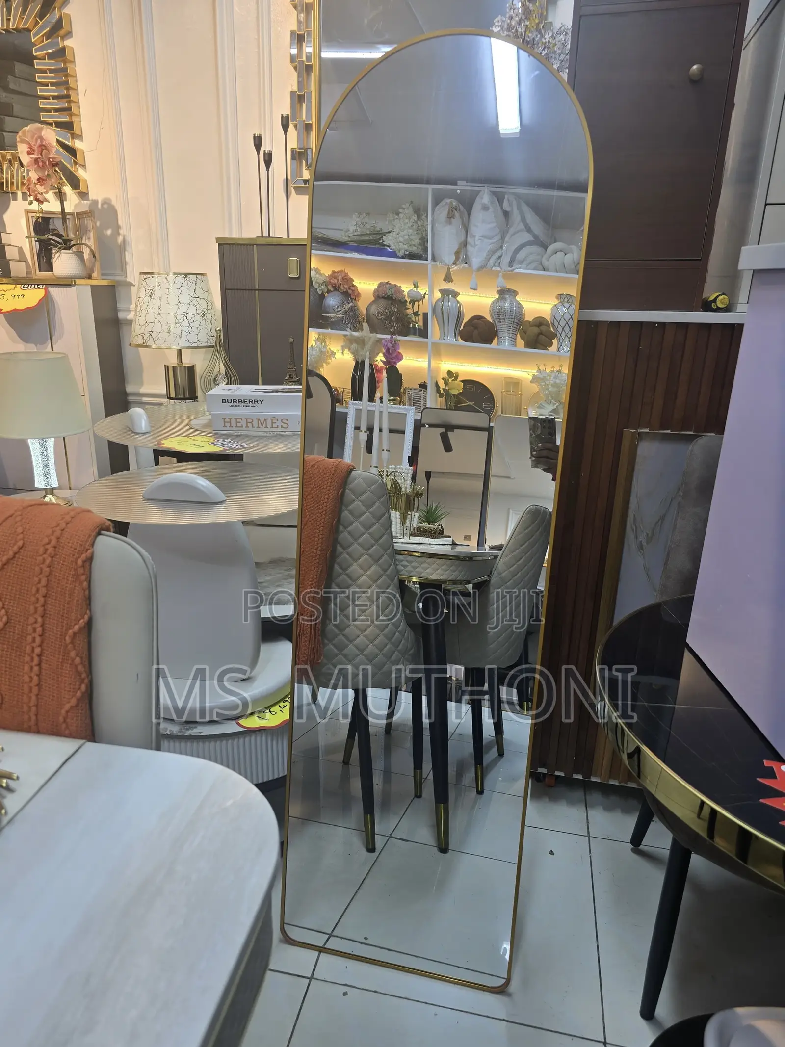 Arched Beautiful Gold Frame Mirror
