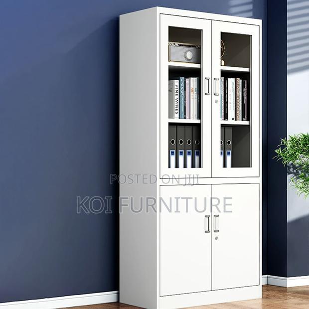 Office Cabinet; White Steel Office Storage Cabinet With Clear View