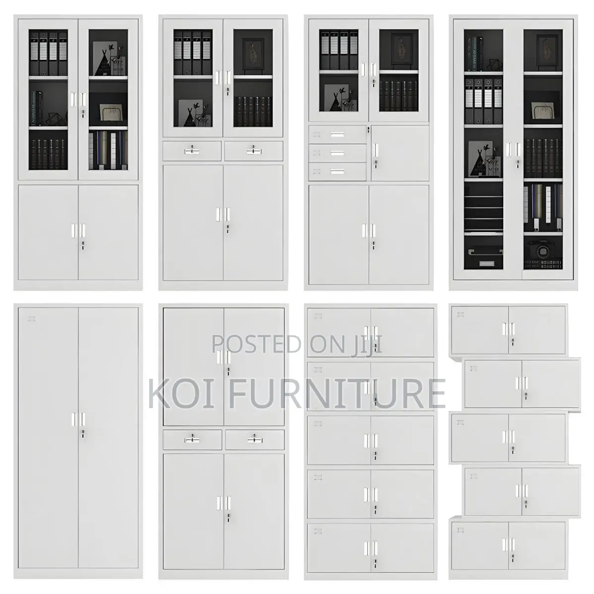 Office Cabinet; White Steel Office Storage Cabinet With Clear View