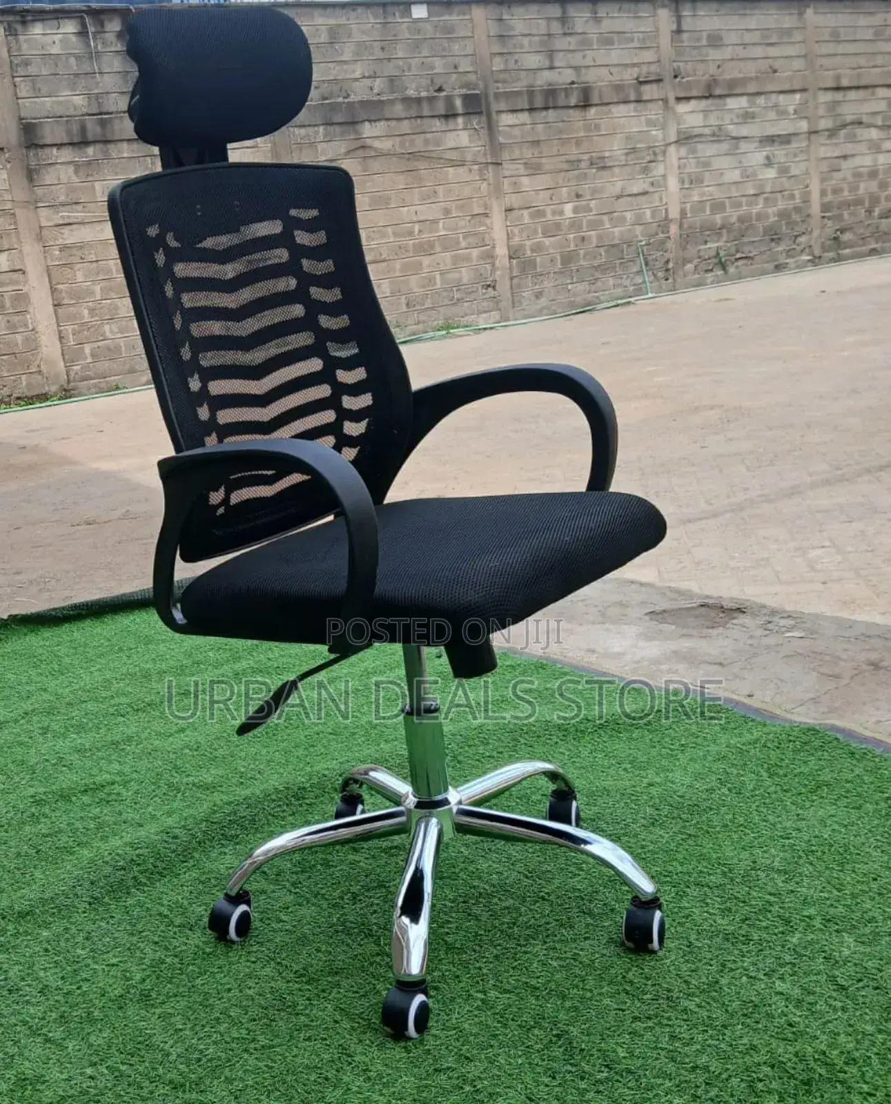 Secretarial Mesh Office Chair With Headrest