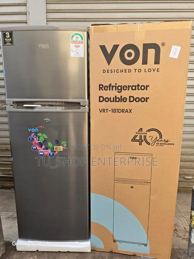 Von VRT-181drax 181l Double Door Refrigerator –