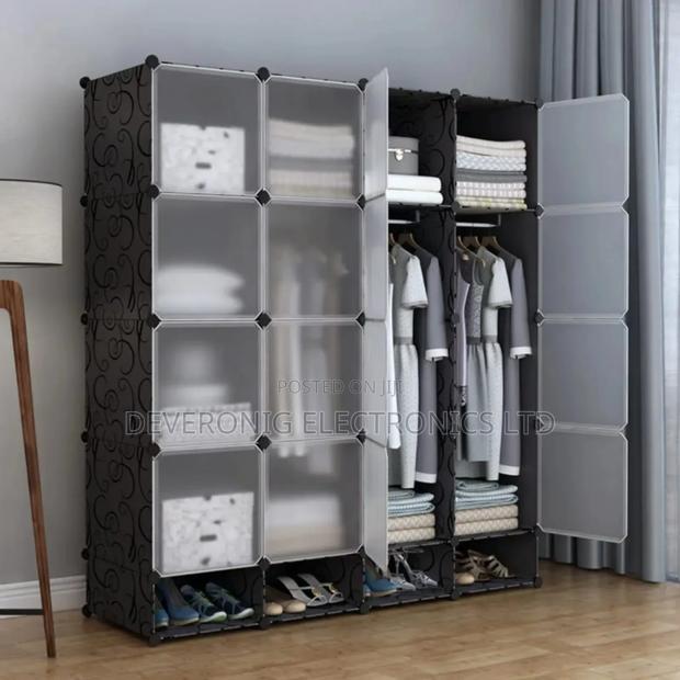 Portable 4- Column Plastic Wardrobes