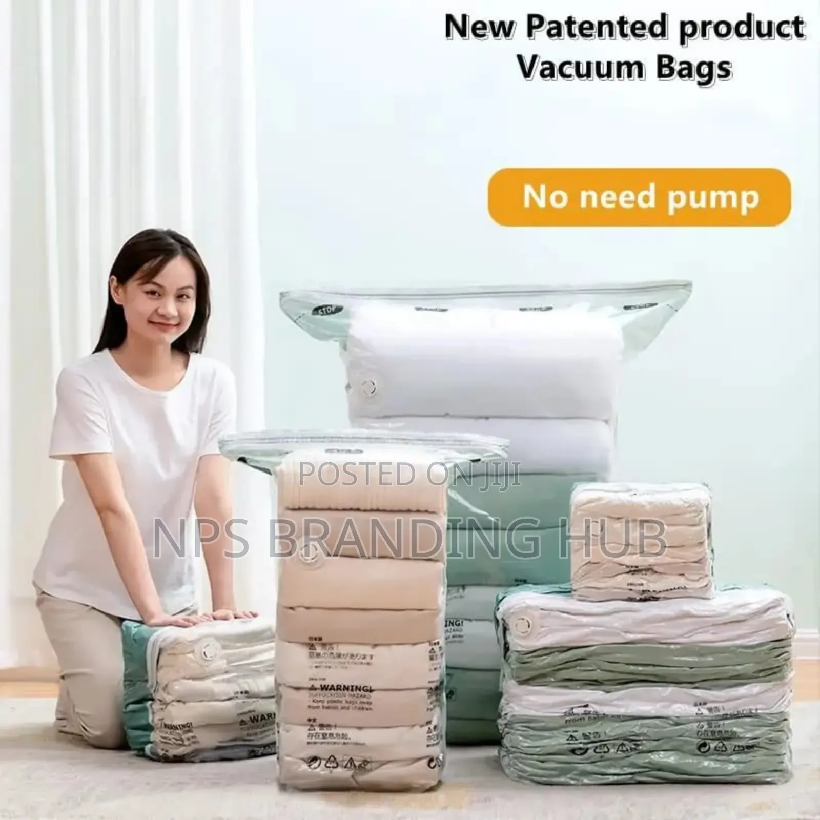 4 Pcs Set No Pump Needed Vacuum Storage Bags Zn
