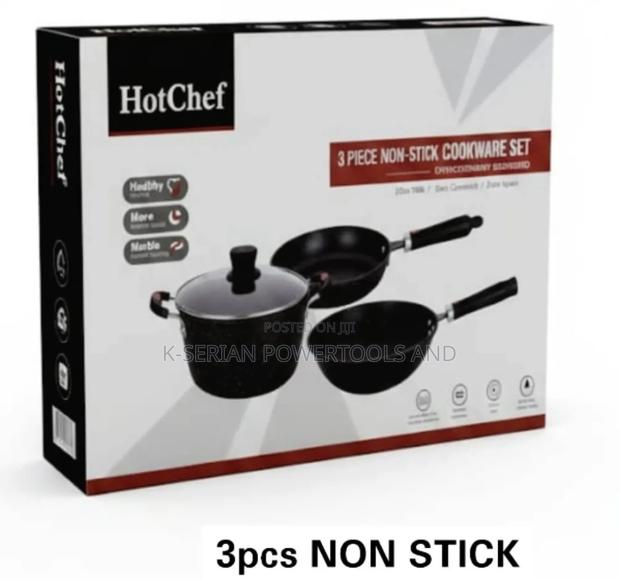 3 Piece Non-Stick Pots/Non-Stick Cookware Set - main view