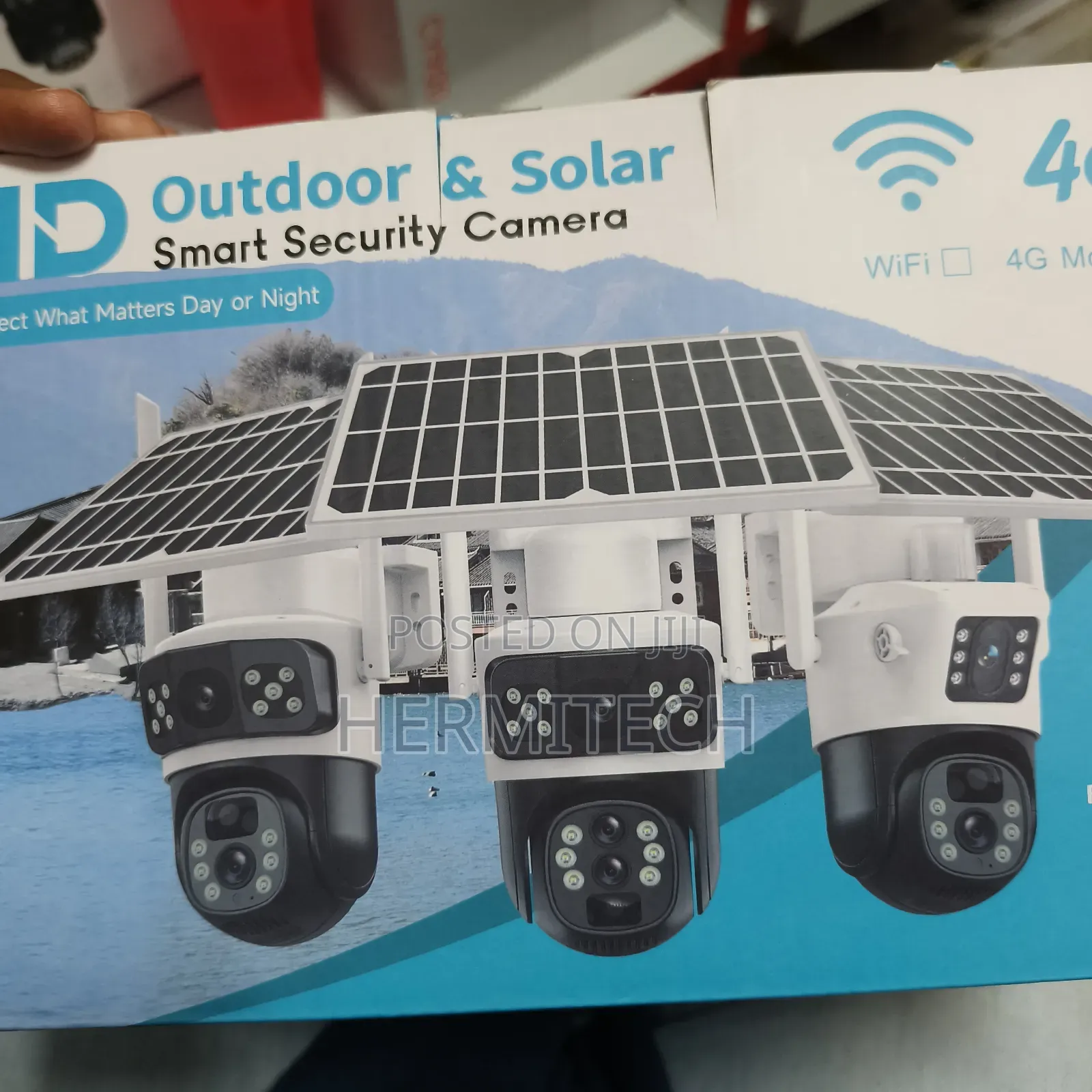Dual PTZ CCTV Camera With Solar Panel 4g Smart