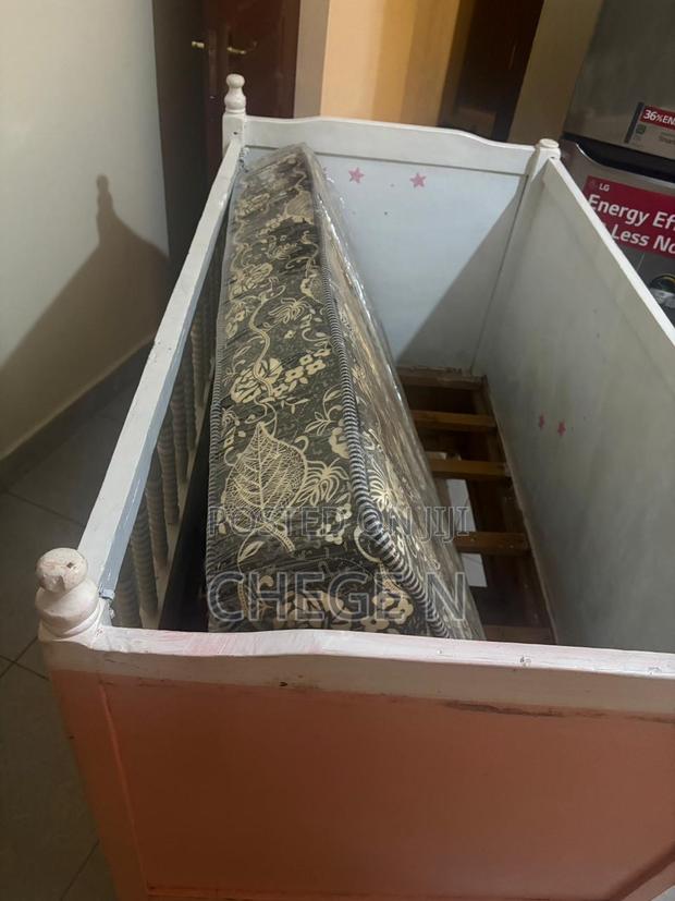 Solid Wooden Baby Cot With Mattress- Durable Spacious - thumbnail 2