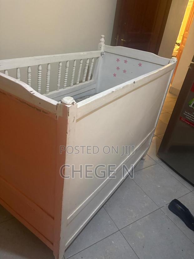 Solid Wooden Baby Cot With Mattress- Durable Spacious - thumbnail 3