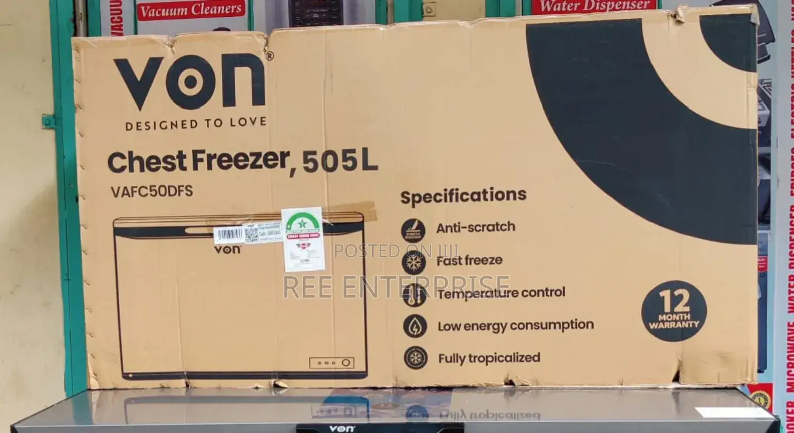 505 Litres Large Capacity Von Deep Freezer