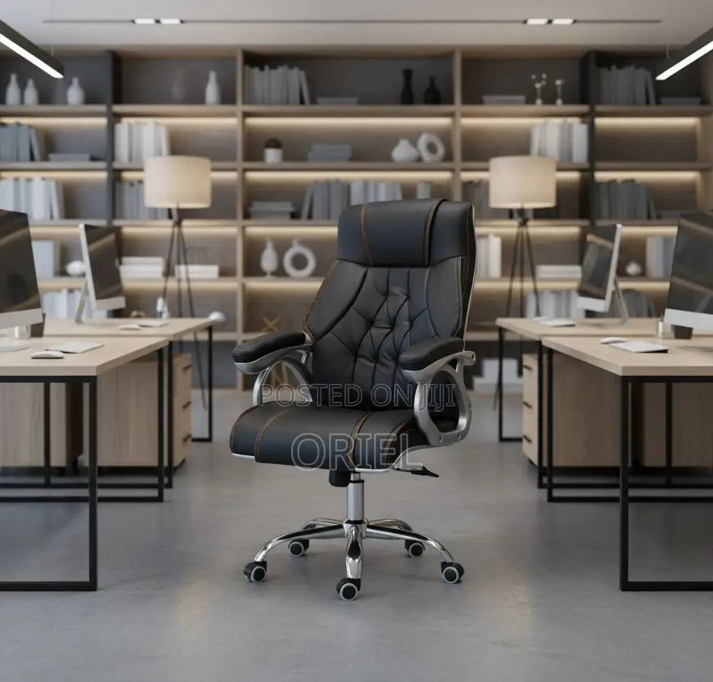 Office Chair : Office Leather Seat High-Back Chair