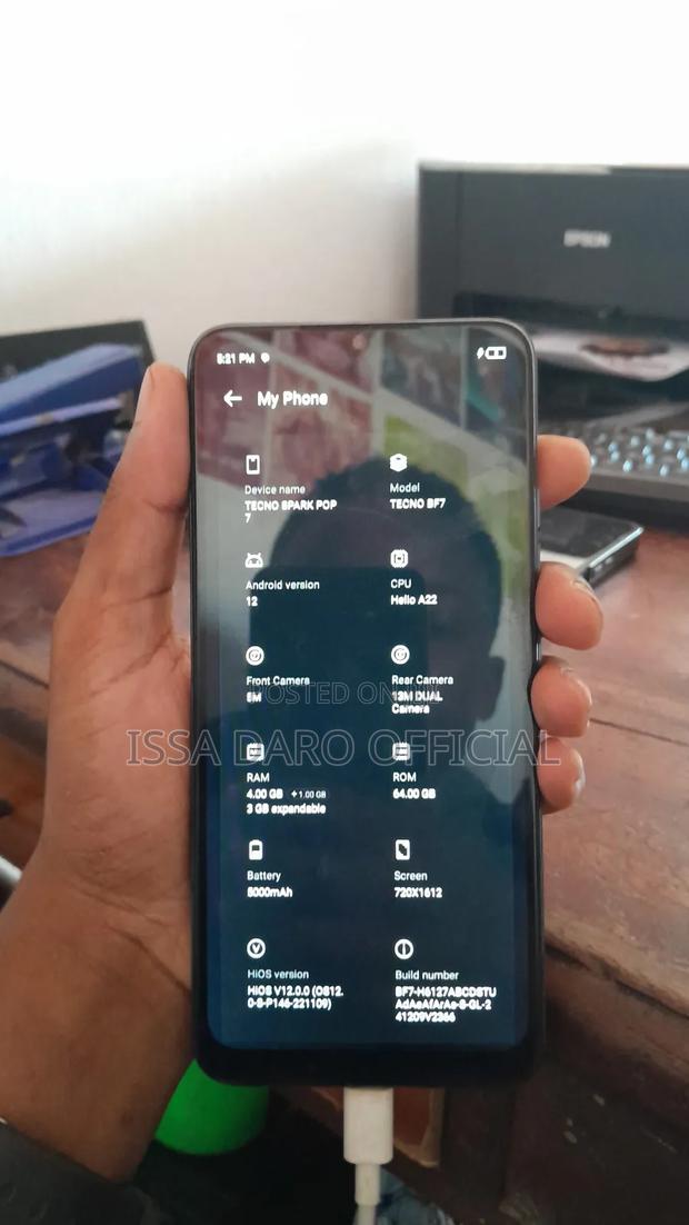 Tecno Pop 7 64 GB Blue - thumbnail 3