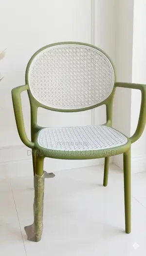 Modern Rattan-Inspired Plastic Armchair