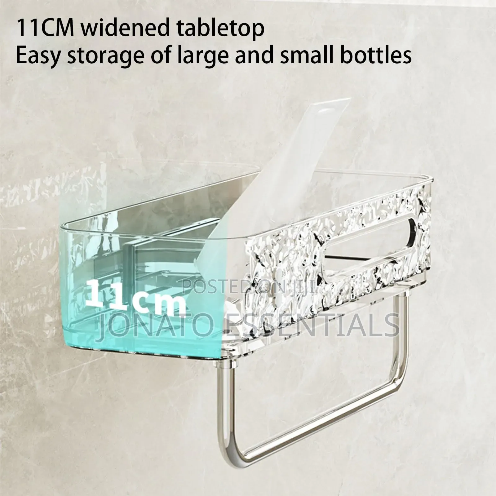 No-Drill Luxury Acrylic Bathroom Organizer - Clear Shower Caddy
