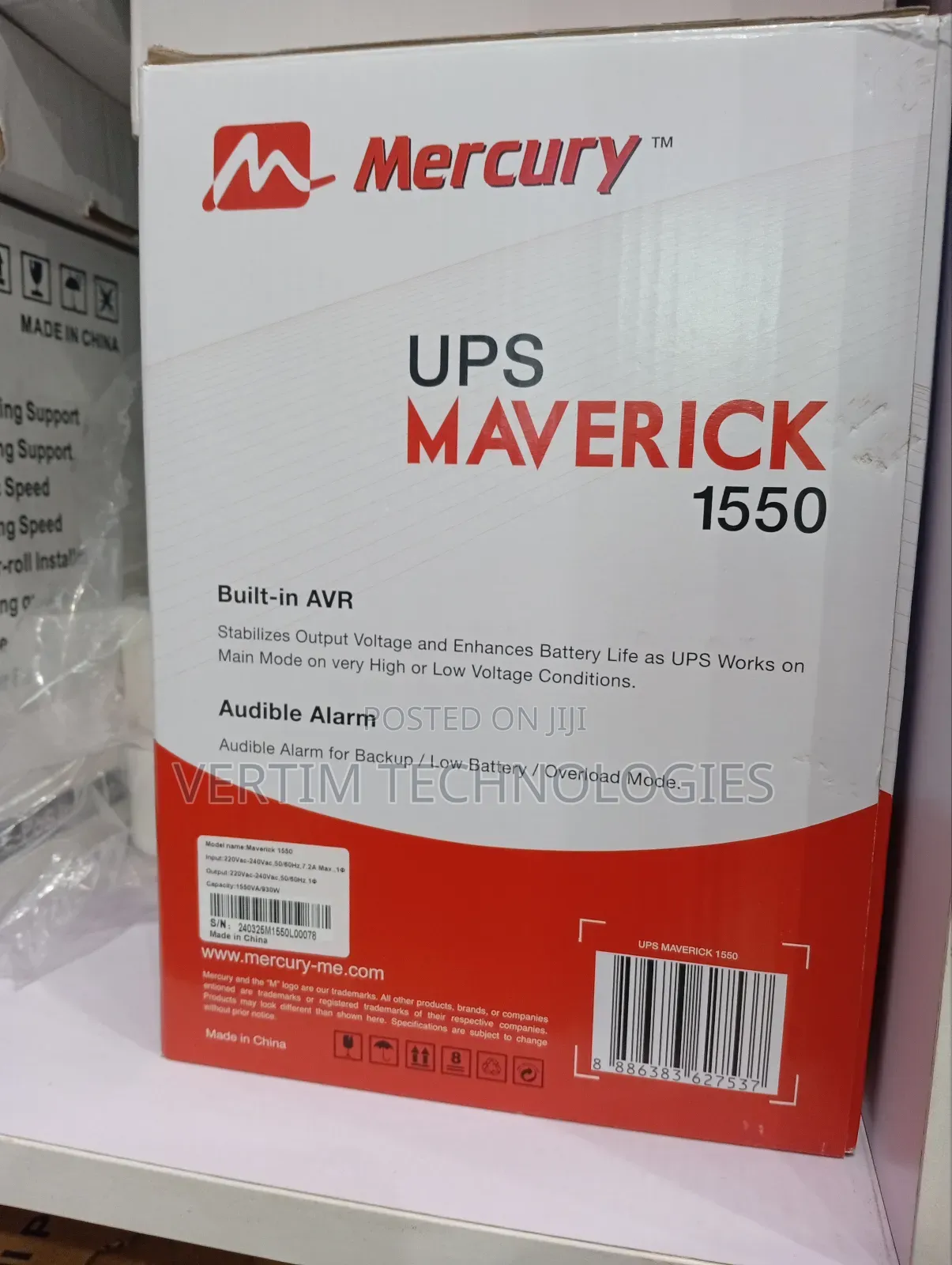 Mercury Maverick 1550va Ups X4 Ports Outlets