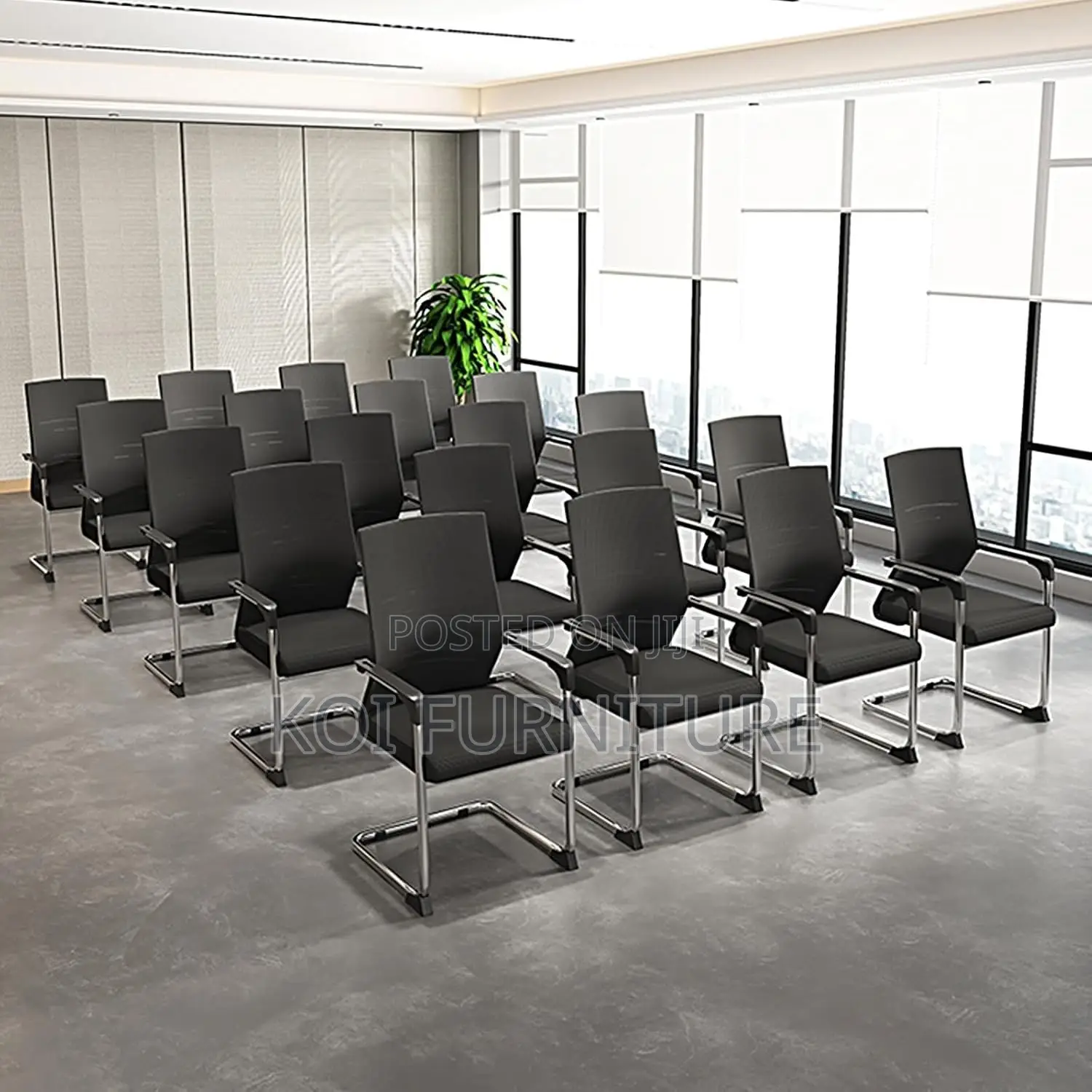 Office Chairs; Mesh Discussion Office Seat With Sled Edge Base