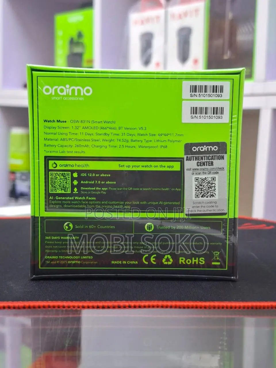 Oraimo Watch Muse 1.32” Amoled Ip68 Smart Watch