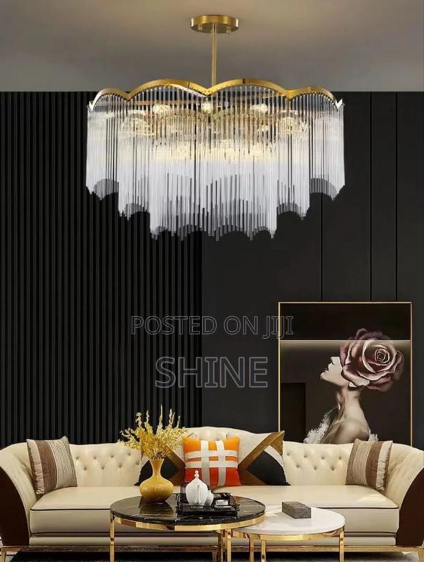 Tassel Raindrop Gold Crystal Chander - thumbnail 3