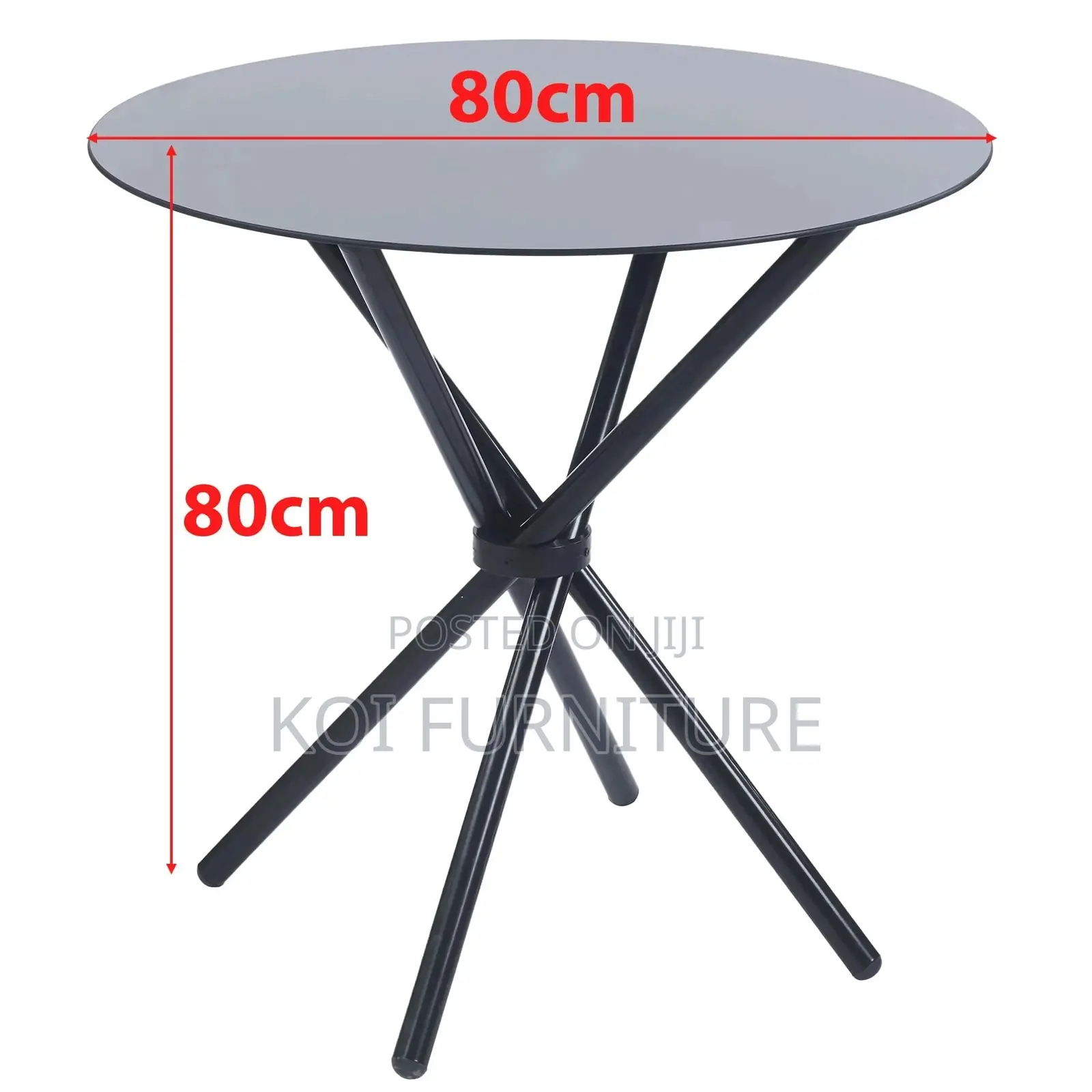 Coffee Table; Round Black Home Dining Coffee Table