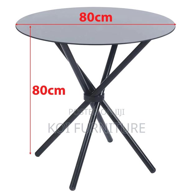 Coffee Table; Round Black Home Dining Coffee Table - thumbnail 3