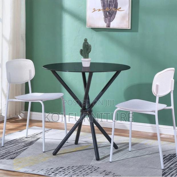 Coffee Table; Round Black Home Dining Coffee Table - thumbnail 4
