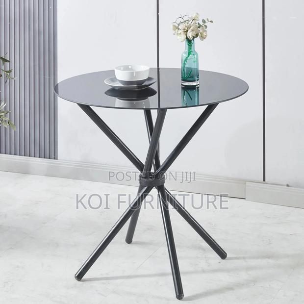Coffee Table; Round Black Home Dining Coffee Table - thumbnail 5