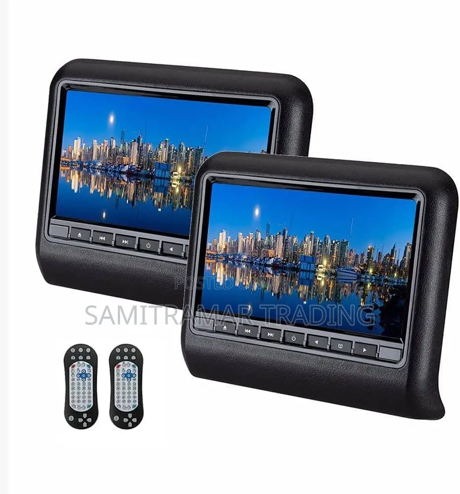 Universal 9" Car Clip-on Active Headrest Monitor, DVD Player Function