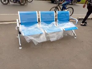 Blue Unpadded Waiting/Links Chairs