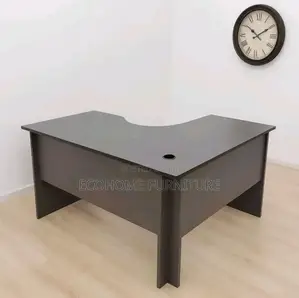 Gray Curved Office Desk