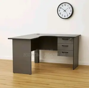 Gray Curved Office Desk