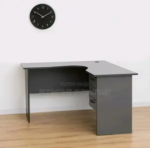 Gray Curved Office Desk