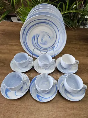 18 Pieces Ceramic Dinner Set Plate With Coffee Cup
