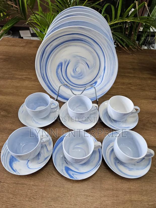 18 Pieces Ceramic Dinner Set Plate With Coffee Cup